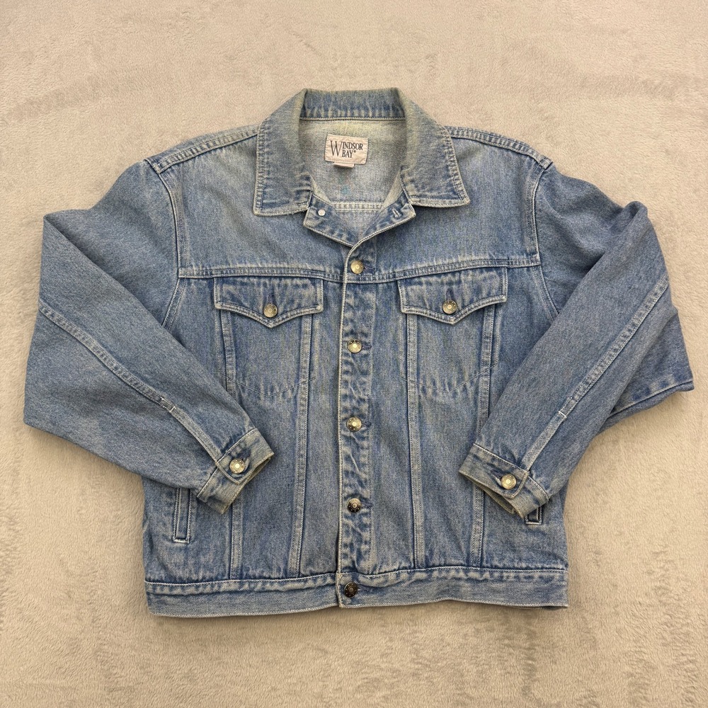 Windsor Bay Denim Jacket Womens  Size 8 Blue Light Wash Trucker‎ Vintage 90s